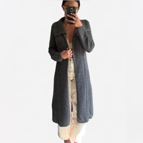 Style & Co. Charcoal Cable Knit Cardigan - Picture 1 of 5
